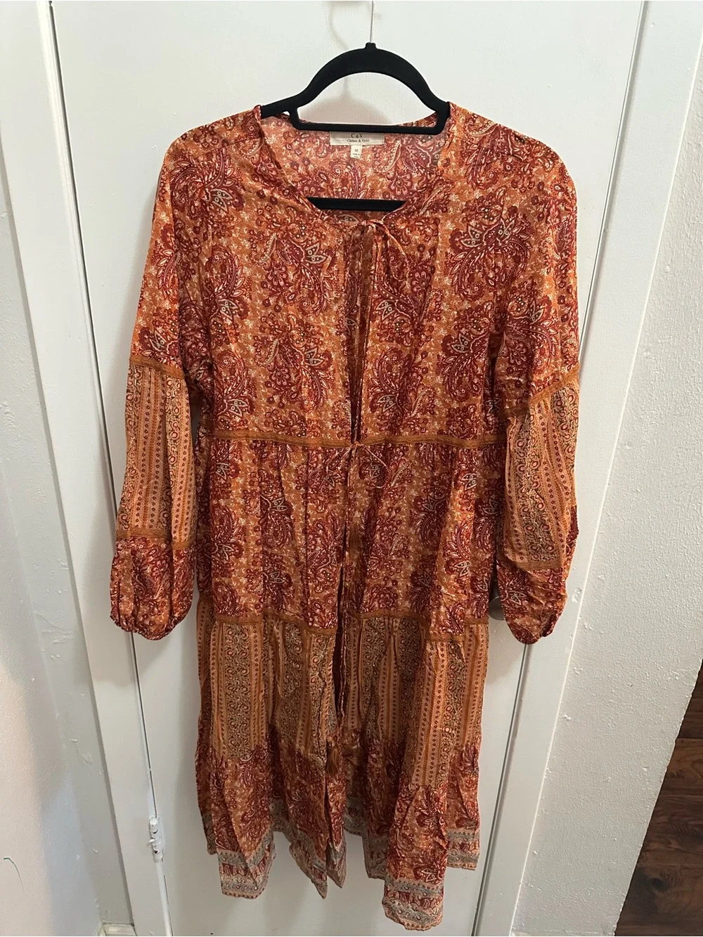 Chelsea & Violet Paisley Maxi Dress in Rust and Burgundy - Picture 2 of 3